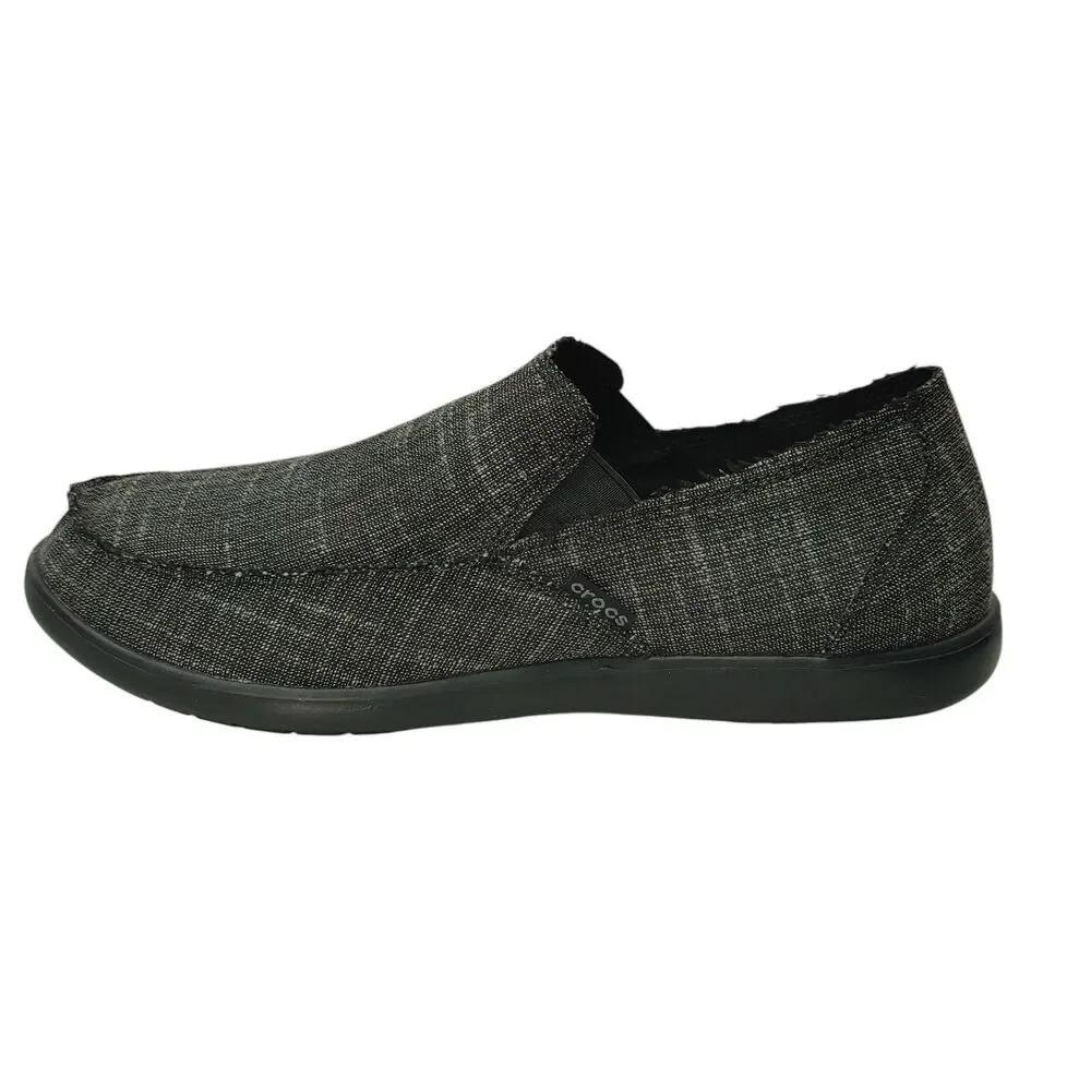 Crocs Men's Santa Cruz SL Slip-On Canvas Loafers Dark Gray Black M13 205708